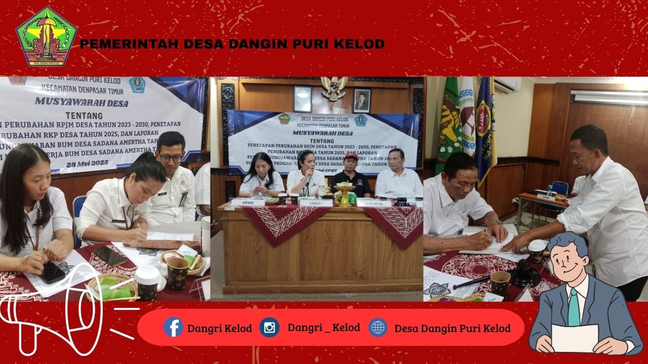 Musdes Tentang Penetapan RPJM Desa tahun 2023-2030, Perubahan RKP Desa, serta Laporan Pertangggung jawaban Bumdes Sadana Amertha