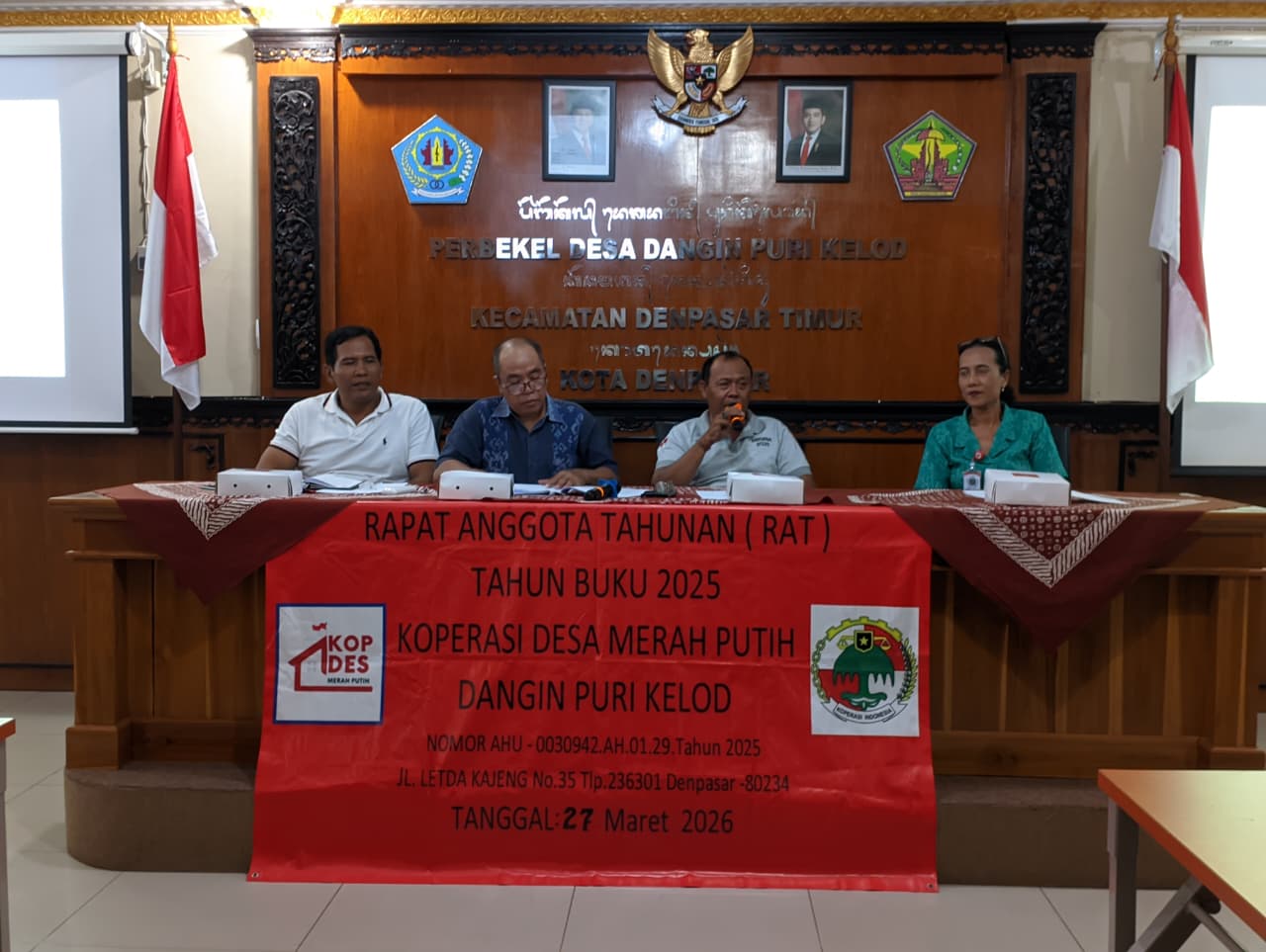 Rapat Anggota Tahunan Koperasi Desa Merah Putih Desa Dangin Puri Kelod
